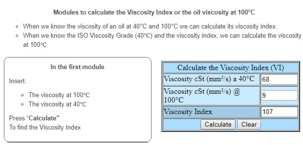 cách tính chỉ số độ nhớt VI của dầu bôi trơn 