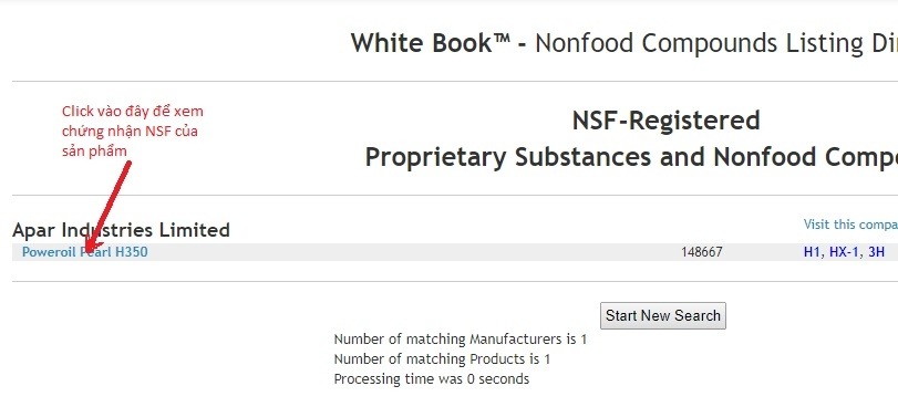 Chứng nhận an toàn thực phẩm NSF 3H